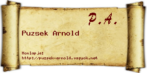 Puzsek Arnold névjegykártya